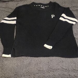 PINK VS Black Sweater with White Stripes